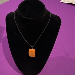 Elegant Orange Pendant Necklace